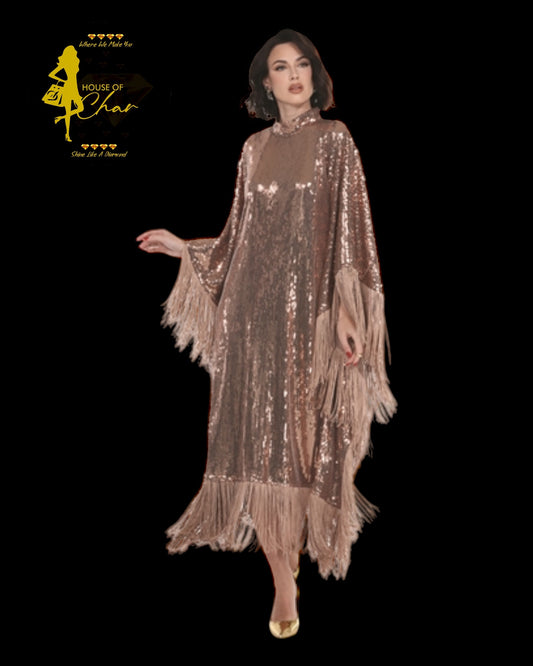 Sequin Fringe Caftan